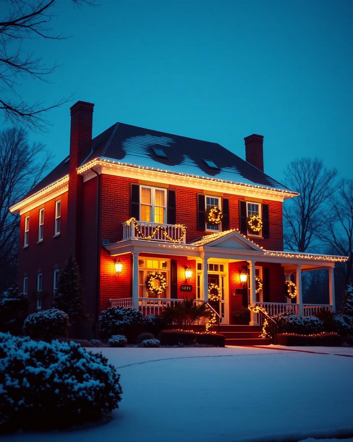 Full-home holiday lighting display